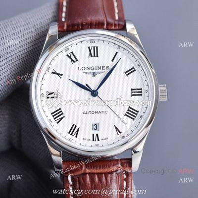 Swiss Quality Copy Longines Master 40 Date Brown Leather Strap Watches Citizen 8215 Movement