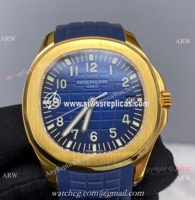 ZF Factory Patek Philippe Aquanaut 5168G Cal.324 Watch Yellow Gold and Blue