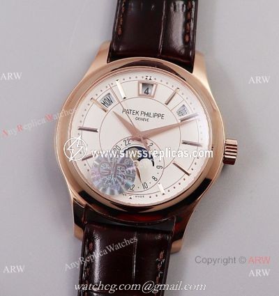 GR factory Patek Philippe Complications Moon phase 5205g Watch GRF V2 Version Rose Gold White