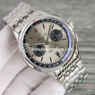 Swiss Breitling Premier BLS A7750 Gray Black Dial Stainless Steel Watch AAA Copy