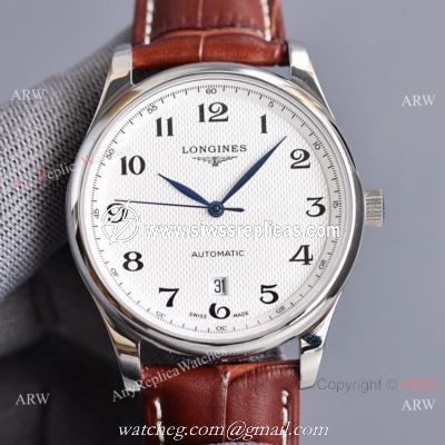 Swiss Quality Longines Master 40mm Leather Strap Arabic Numerals 8215 Movement