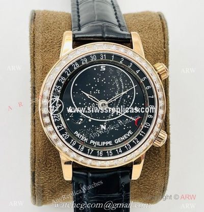 PFF Factory V4 Patek Philippe Sky Moon Celestial Watch Rose Gold Diamond Bezel