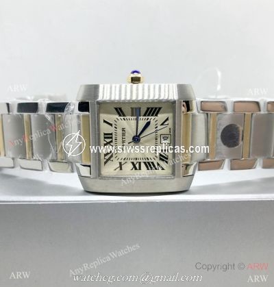 Swiss Replica Cartier Tank Francaise Watch 2-Tone Cream Dial Swiss Quartz