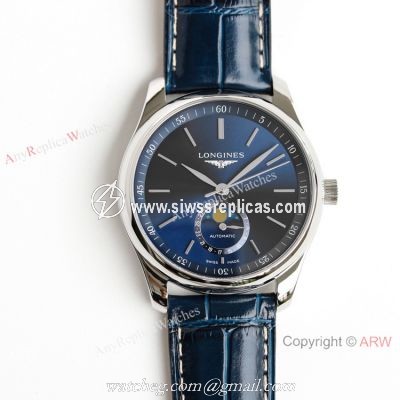 (GF) Swiss Copy Longines Master Moon phase Bucherer Blue dial Watch L899.5 Movement