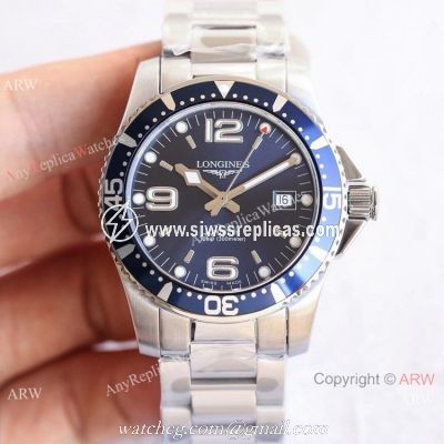 Swiss Grade Copy Longines Hydro conquest L3.742.4 TWF Watch Stainless Steel Blue Dial