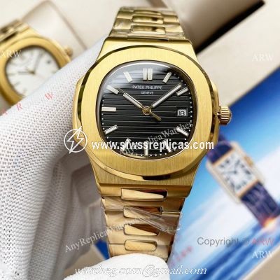 Swiss Quality Patek Philippe Nautilus 8215 Yellow Gold Black Face 42mm