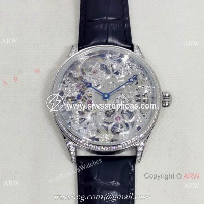 2022 New IWC Portuguese FA Jones Edition Skeleton Watch with Diamonds