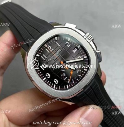 Grade AAA Copy Patek Philippe Aquanaut Chronograph 5968a Watch Gray Dial Rubber Strap