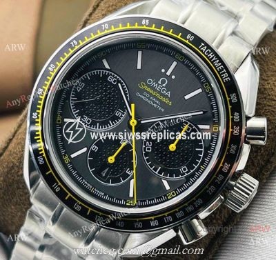 TW Factory Replica Omega Speedmaster 7750 Watch Black and Yellow