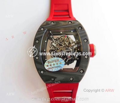 KV Factory Best Replica Swiss Richard Mille Carbon Fiber Skeleton Watches RM055