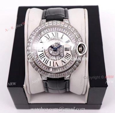 Diamond Cartier Ballon Bleu Watch 42mm High Quality Replica