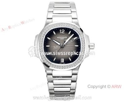 Swiss Cal.324 SC Patek Philippe Lady-Nautilus Watch Stainless steel Diamond bezel