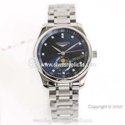 (GF) Swiss Grade Longines Master Moon phase Watch L899.5 Movement Blue Face