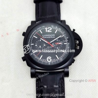 New Faux Panerai Luminor Flyback PAM01298 44mm Blacksteel