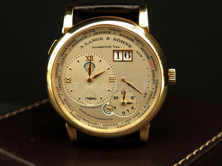 A. Lange & Sohne Lange 1 Time Zone 116.021 18k Yellow Gold Manual Winding A. Lange & Sohne Lange 1 Time Zone 116.021 18k Yellow Gold Manual Winding