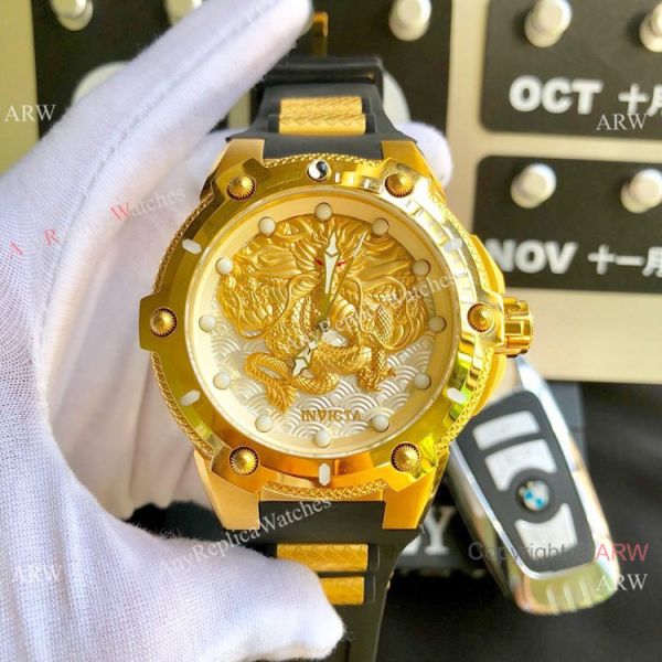 Best Replica Invicta Dragon Stainless Steel Rubber Strap Watch Best Replica Invicta Dragon Stainless Steel Rubber Strap Watch