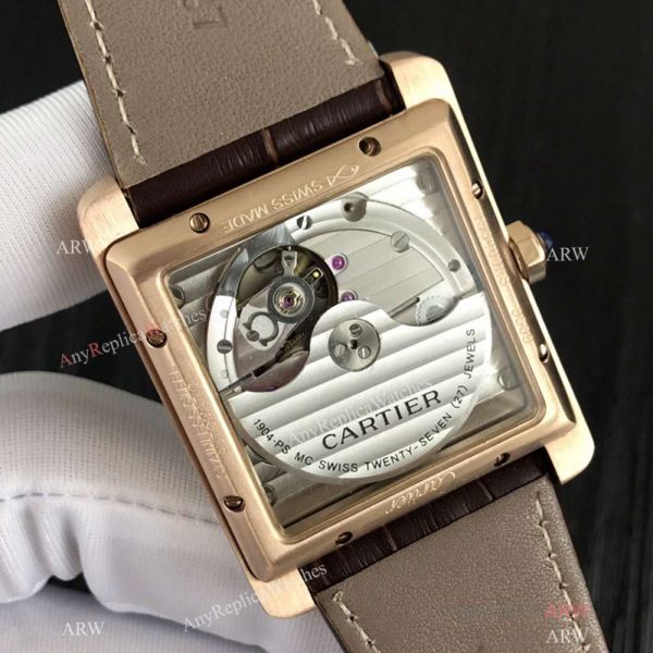 Swiss Grade Copy Cartier Tank Watch Rose Gold Roman Dial Swiss Grade Copy Cartier Tank Watch Rose Gold Roman Dial
