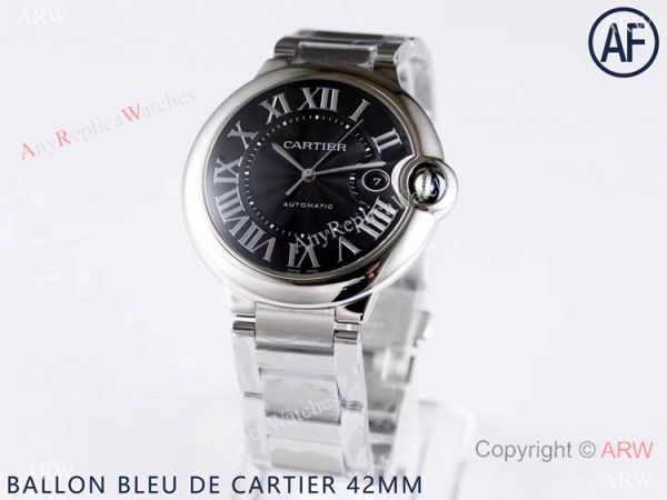 Super High AAA Replica Cartier Ballon Bleu De 42mm Watch Black Dial Stainless Steel Super High AAA Replica Cartier Ballon Bleu De 42mm Watch Black Dial Stainless Steel