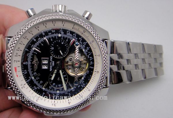 Breitling Bentley Mulliner Tourbillon Replica Watch SS Black Face Automatic Replica Watches Breitling Bentley Mulliner Tourbillon Replica Watch SS Black Face Automatic Replica Watches
