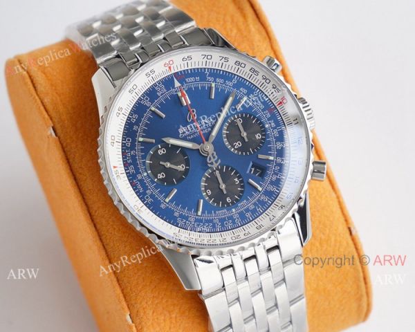 Super Clone Breitling Navitimer 01 Valjoux 7750 Watch Stainless Steel Blue Dial Super Clone Breitling Navitimer 01 Valjoux 7750 Watch Stainless Steel Blue Dial