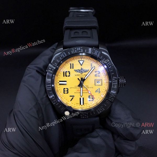 Super Clone Breitling Avenger II Seawolf Watch Yellow Dial with Arabic Markers Super Clone Breitling Avenger II Seawolf Watch Yellow Dial with Arabic Markers