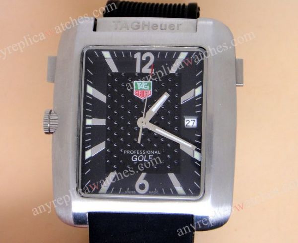 High Quality Tag Heuer Golf Watch Replica SS Black Rubber Strap High Quality Tag Heuer Golf Watch Replica SS Black Rubber Strap