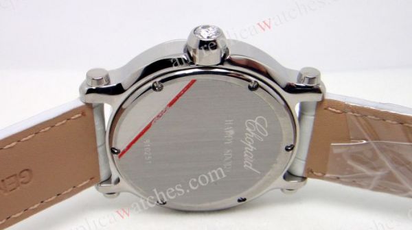 Swiss Quality Happy Sport Chopard Ladies Watch / White Leather / Diamond Watch Swiss Quality Happy Sport Chopard Ladies Watch / White Leather / Diamond Watch