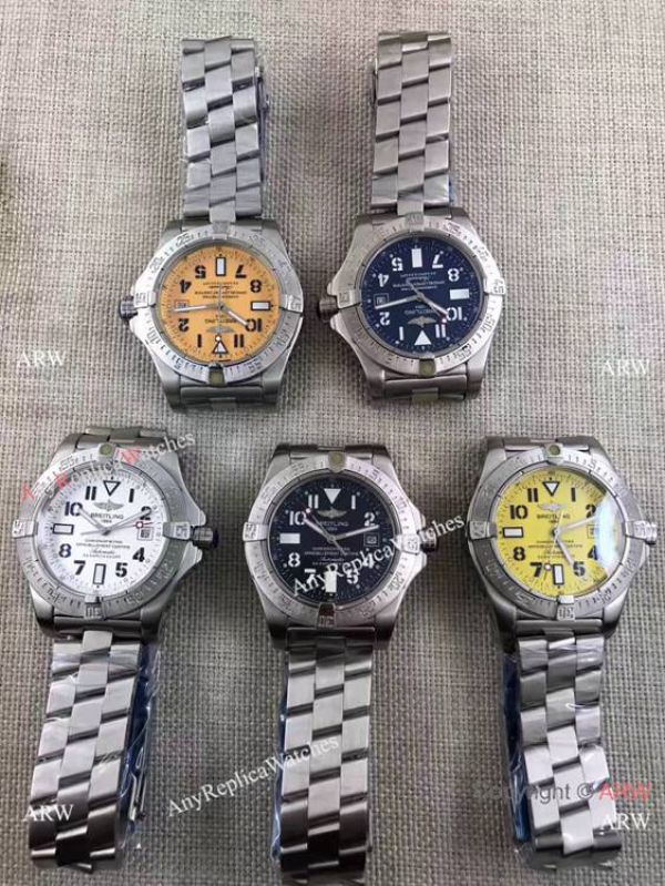 NEW Style Replica Breitling Avenger II Seawolf Orange Dial Silver Steel Watch NEW Style Replica Breitling Avenger II Seawolf Orange Dial Silver Steel Watch