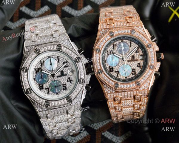 High Quality Audemars Piguet Royal Oak Offshore Watch Rose Gold Full Diamond High Quality Audemars Piguet Royal Oak Offshore Watch Rose Gold Full Diamond