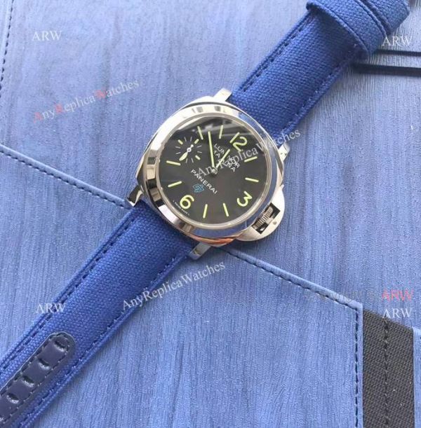 Panerai PAM 777 Watch Panerai Luminor Marina Blue OP Logo W Blue Canvas Strap Panerai PAM 777 Watch Panerai Luminor Marina Blue OP Logo W Blue Canvas Strap