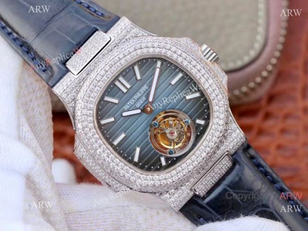 Swiss Replica Patek Philippe Nautilus Jumbo R8 Ice Out Watch Blue Dial Swiss Replica Patek Philippe Nautilus Jumbo R8 Ice Out Watch Blue Dial