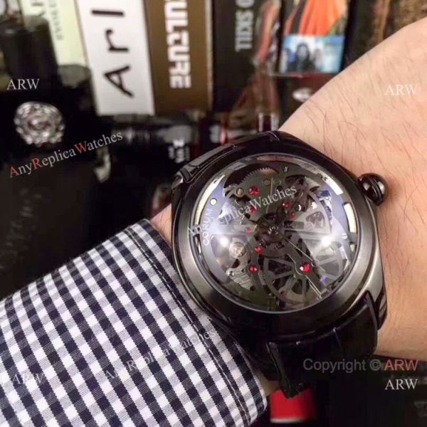 Replica Corum Skeleton Bubble Squelette Watch Black Case Silver Dial Replica Corum Skeleton Bubble Squelette Watch Black Case Silver Dial