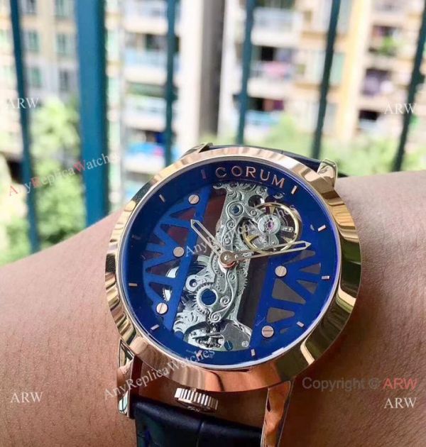 Corum Skeleton Golden Bridge Rose Gold Black Leather Strap Watch Corum Skeleton Golden Bridge Rose Gold Black Leather Strap Watch