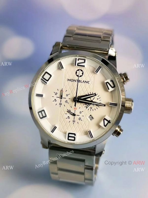 Mont Blanc Clone Timewalker Chronograph Watch Stainless Steel Black Dial Mont Blanc Clone Timewalker Chronograph Watch Stainless Steel Black Dial
