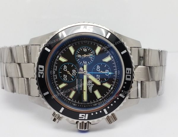 New Modle Breitling Superocean Chronograph SS Black Men Watch New Modle Breitling Superocean Chronograph SS Black Men Watch