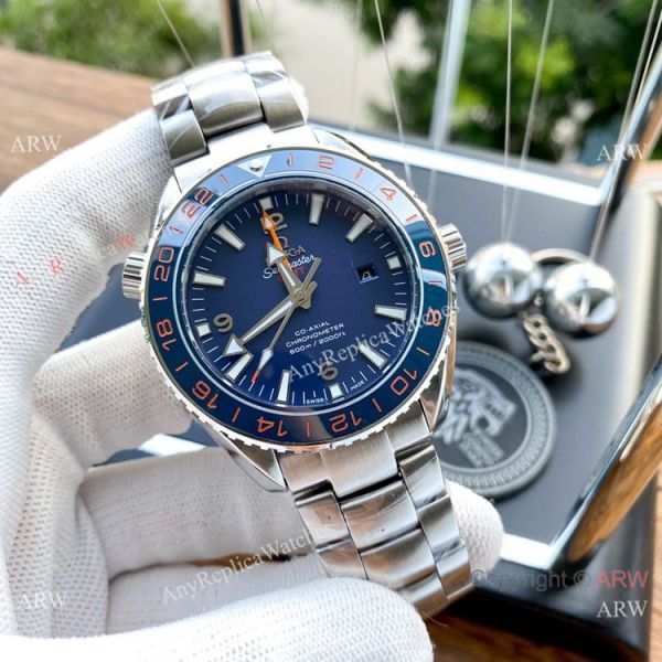 Replica Omega Planet Ocean GMT Watches Blue Ceramic Bezel SWISS GRADE CASE Replica Omega Planet Ocean GMT Watches Blue Ceramic Bezel SWISS GRADE CASE