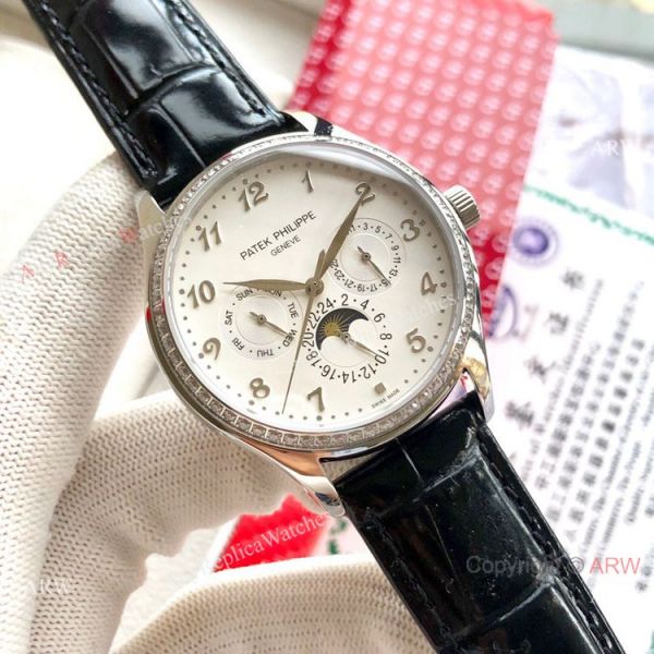 Super Clone Patek Philippe Moonphase Gold Diamond Watch 40MM Super Clone Patek Philippe Moonphase Gold Diamond Watch 40MM