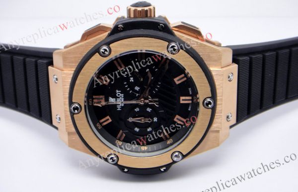 Hublot KING POWER Replica Watch 48mm Rose Gold and Black Rubber Hublot KING POWER Replica Watch 48mm Rose Gold and Black Rubber