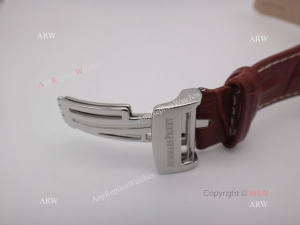 Cheap Audemars Piguet Replica Watches Royal Oak SS White Chronograph Brown Leather Band Cheap Audemars Piguet Replica Watches Royal Oak SS White Chronograph Brown Leather Band