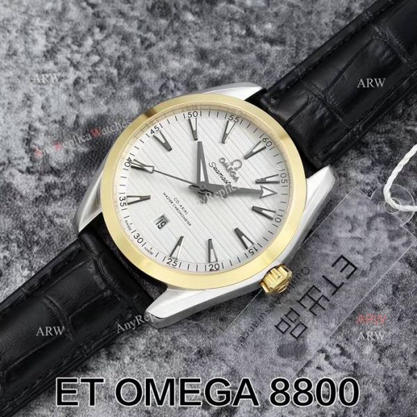 Swiss ETA 8800 Movement Omega Seamaster Superluminova Leather Strap Watch Swiss ETA 8800 Movement Omega Seamaster Superluminova Leather Strap Watch