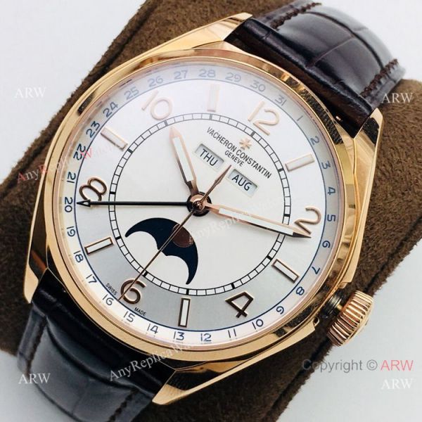 Swiss Copy Vacheron Constantin Fiftysix Moonphase Watch Rose Gold White Face Swiss Copy Vacheron Constantin Fiftysix Moonphase Watch Rose Gold White Face