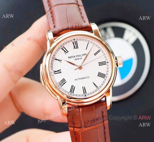 Clone Patek Philippe Calatrava Rose Gold Black Roman watch Simple Style Clone Patek Philippe Calatrava Rose Gold Black Roman watch Simple Style