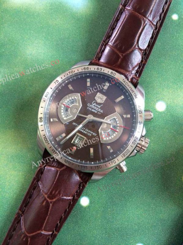 Tag Heuer Grand Carrera Calibre 17 RS3 Brown Leather Band Replica Watches Tag Heuer Grand Carrera Calibre 17 RS3 Brown Leather Band Replica Watches