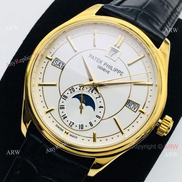 PPF Swiss Patek Philippe Annual Calendar Complications watch Gold and White PPF Swiss Patek Philippe Annual Calendar Complications watch Gold and White