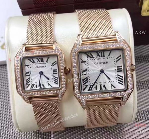 Cartier Santos Dumont Rose Gold Silver Dial Watch Cartier Lover watch Cartier Santos Dumont Rose Gold Silver Dial Watch Cartier Lover watch