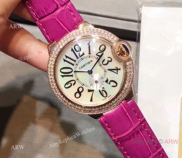 Womens Fake Cartier Watch Ballon Bleu Rose Gold Diamond Bezel Quartz 36mm Womens Fake Cartier Watch Ballon Bleu Rose Gold Diamond Bezel Quartz 36mm