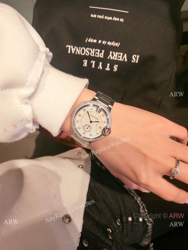 2019 Copy Cartier Ballon Bleu Watch SS White Mother of Pearl Dial 36mm 2019 Copy Cartier Ballon Bleu Watch SS White Mother of Pearl Dial 36mm