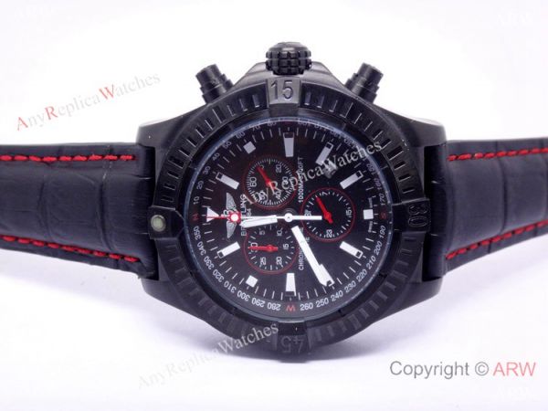 Replica Breitling Watch: Chronometre Certifie 1000m Black &038; Red Chronograph Replica Breitling Watch: Chronometre Certifie 1000m Black &038; Red Chronograph
