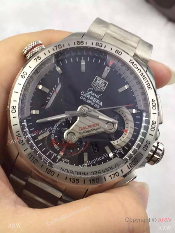 Swiss Replica Tag Heuer Carrera Calibre 36 Fiyat Watch: SS Black Chronograph Watch Swiss Replica Tag Heuer Carrera Calibre 36 Fiyat Watch: SS Black Chronograph Watch