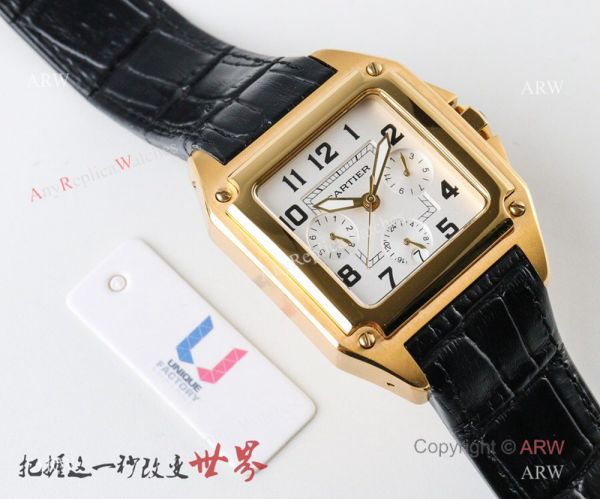 Swiss Grade Cartier Santos 9100 Yellow Gold Case Watch Replica Swiss Grade Cartier Santos 9100 Yellow Gold Case Watch Replica
